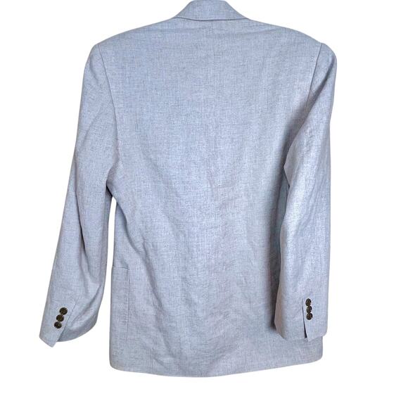 LINEN Blend BLAZER 38 R Minimalist Preppy Tan Beige Khaki Sport Coat Jacket - Picture 5 of 7